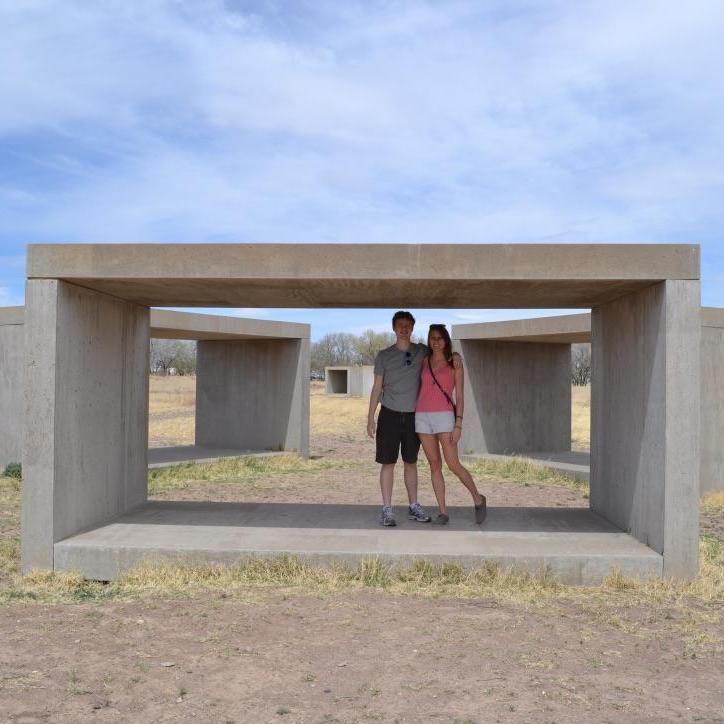 Getting sunburned in Marfa