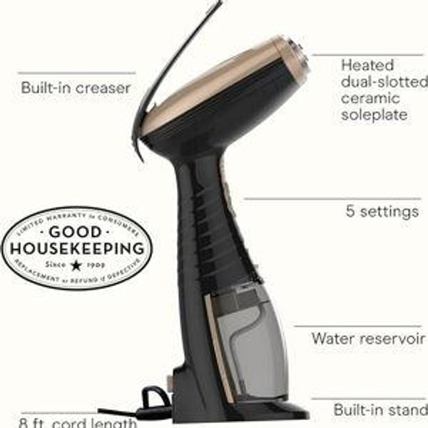 Conair Handheld Garment Steamer for Clothes, Turbo ExtremeSteam 1875W Fabric Steamer, Portable Handheld Design, Strong Penetrating Steam, Amazon Exclusive, Black