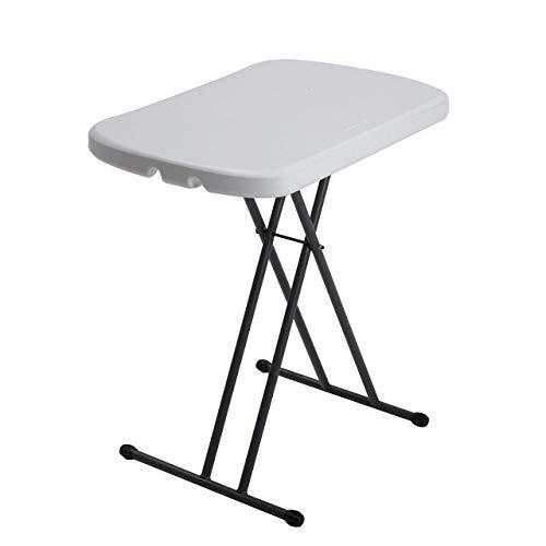 LIFETIME 80251 Adjustable Folding Laptop Table TV Tray, 26 Inch, White Granite