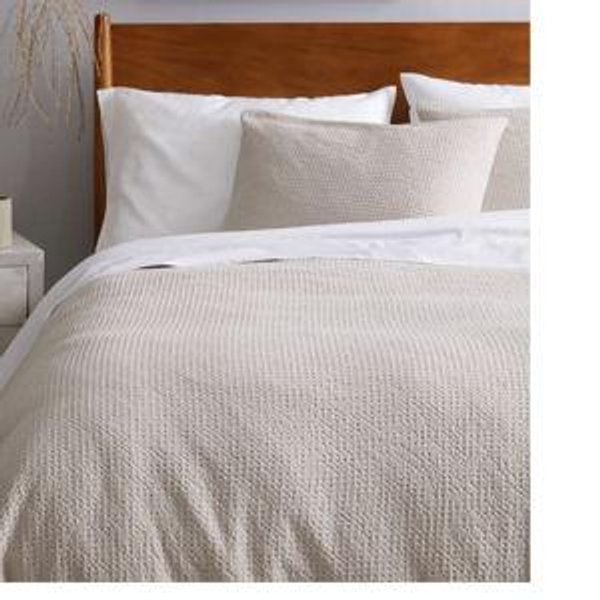Sand Organic Luxe Waffle Duvet Cover King Size