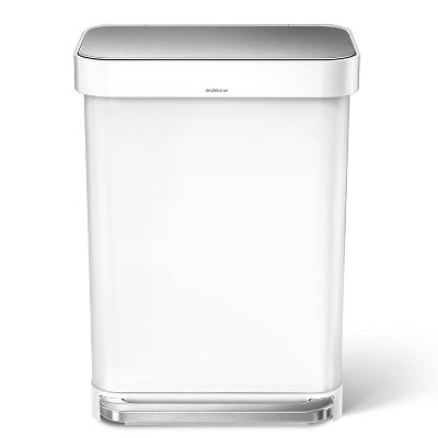 Rectangular Step Trash Can White Steel