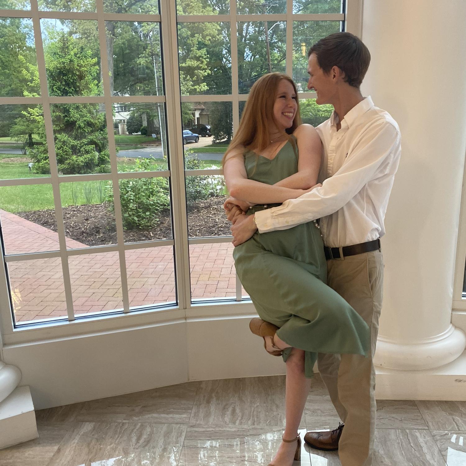 April 2023, we practiced our dancing at Bailey’s last Phi Mu formal! (we have continued to practice since then to wow everybody with our first dance!!)