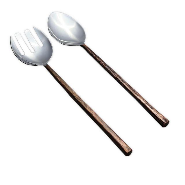 Ridge 2-Piece Salad Serving Set in Copper