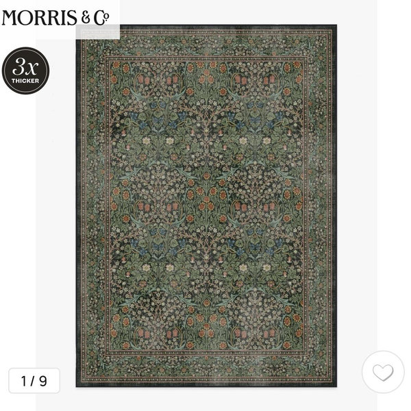 Morris & Co. Blackthorn Forest Green Tufted Rug | Ruggable