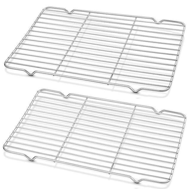 Decymis Cooling Rack and Baking Rack with Stainless Steel, 2 - Pack Heavy Duty Cooling Racks for Cooking and Baking, Sturdy Cookie Cooling Rack 13.5 x 9.4Inches, Easy to Clean Oven & Dishwasher Safe