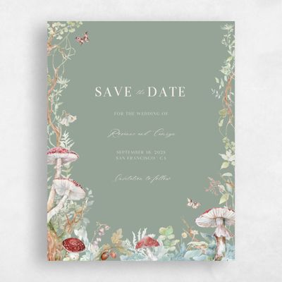 Sage, Green Wedding Save the Date - Eden Portrait