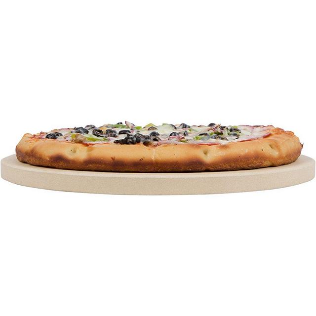Pizza Stone for Cooking Baking Grilling - 15 Inch 3/4" Extra Thick - For Oven and BBQ Grill - With Durable Foam Packaging, Gift Box & Pizza Recipes EBook