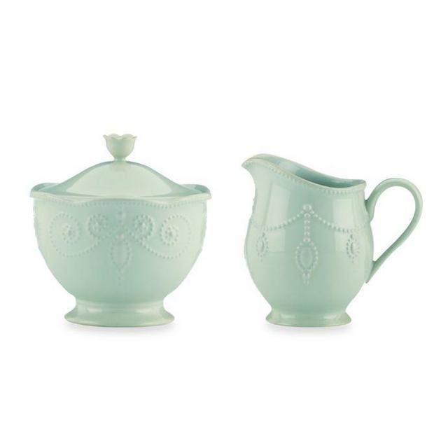 Lenox® French Perle™ Sugar Bowl and Creamer in Ice Blue