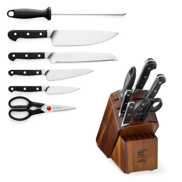 Zwilling Pro 7-Piece Acacia Knife Block Set