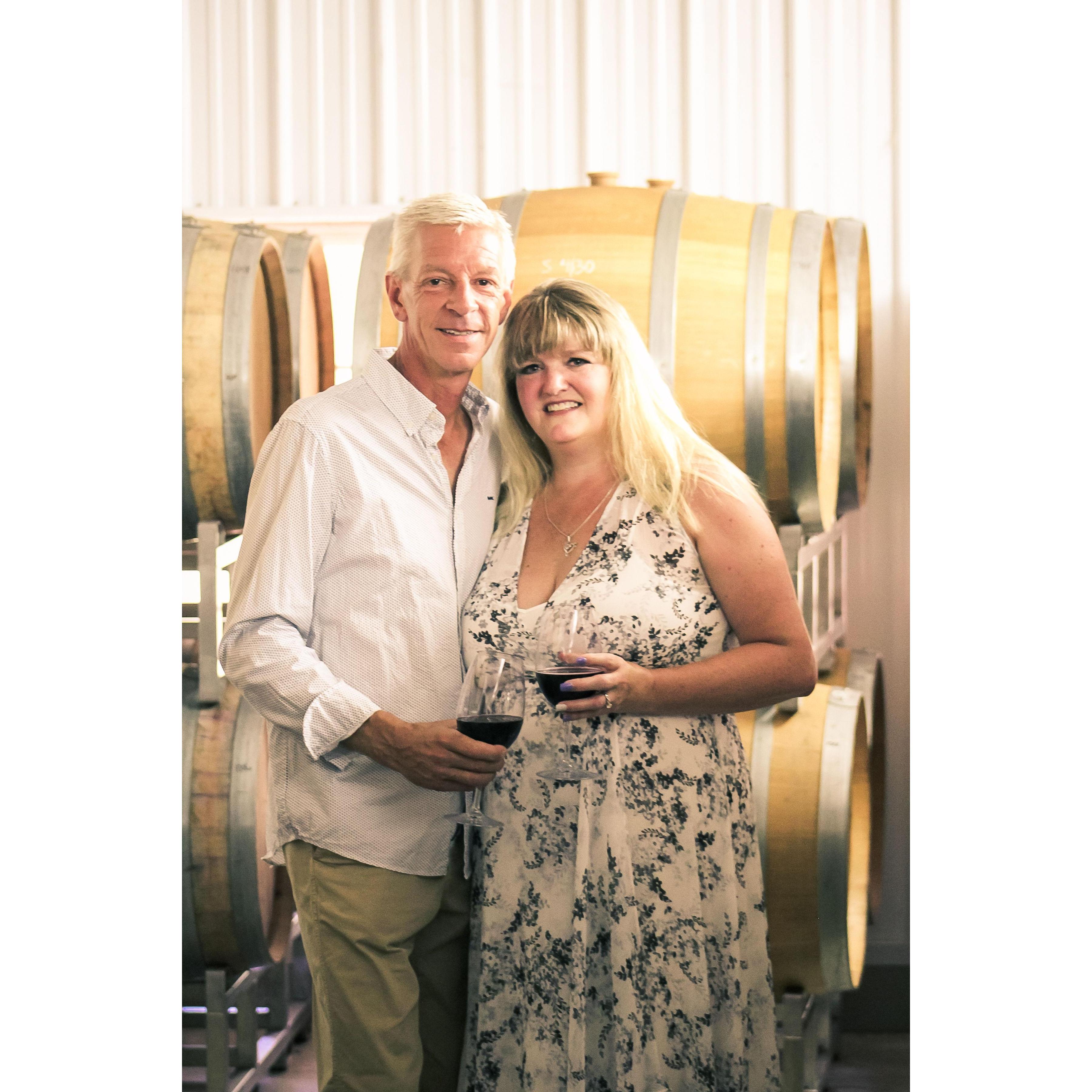 In the barrel room

Engagement Photos, taken July 9, 2020 taken at Linganore Winery. 
Photography credit: Beyond Everlasting Photography  - Erin Renee Fiore