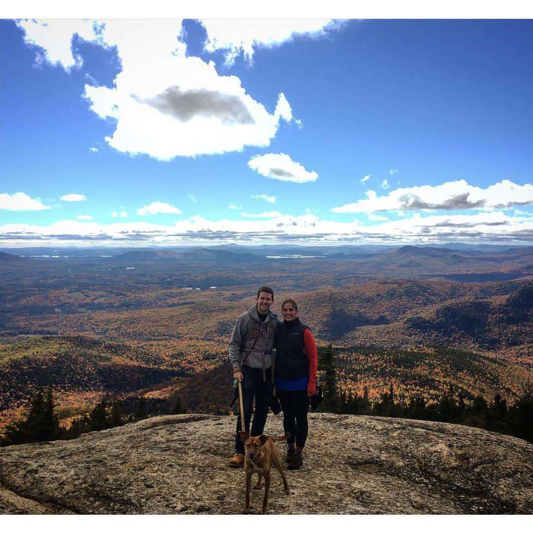 Hiking NH w/ our adventure dog.