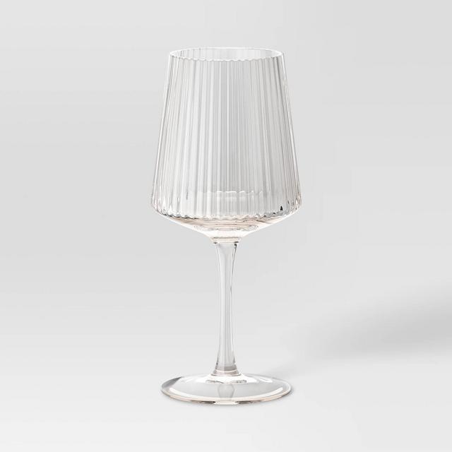 16.9oz Ribbed Stemmed Cassin Wine Glass - Threshold™