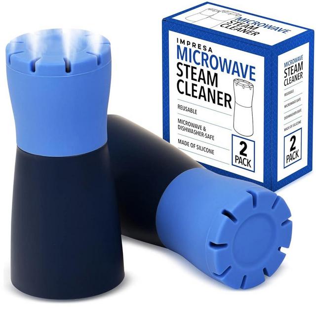 [2 Pack] Blue Microwave Steam Cleaner for Quick Effortless Cleaning - Microwave Cleaner Steam Device, Just Add Vinegar and Water to Get Rid of Grime and Odor