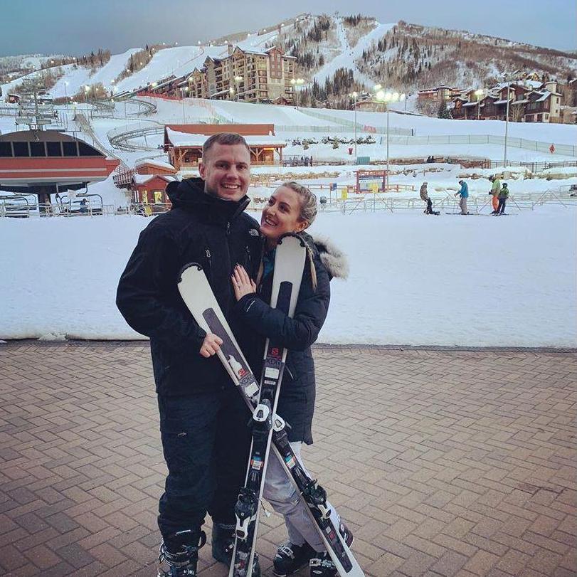 Skiing with friends in Steamboat Springs, CO