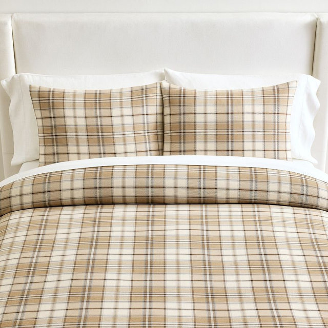 Cedrick Plaid Duvet Cover, Neutral Multi, King/Cal. King