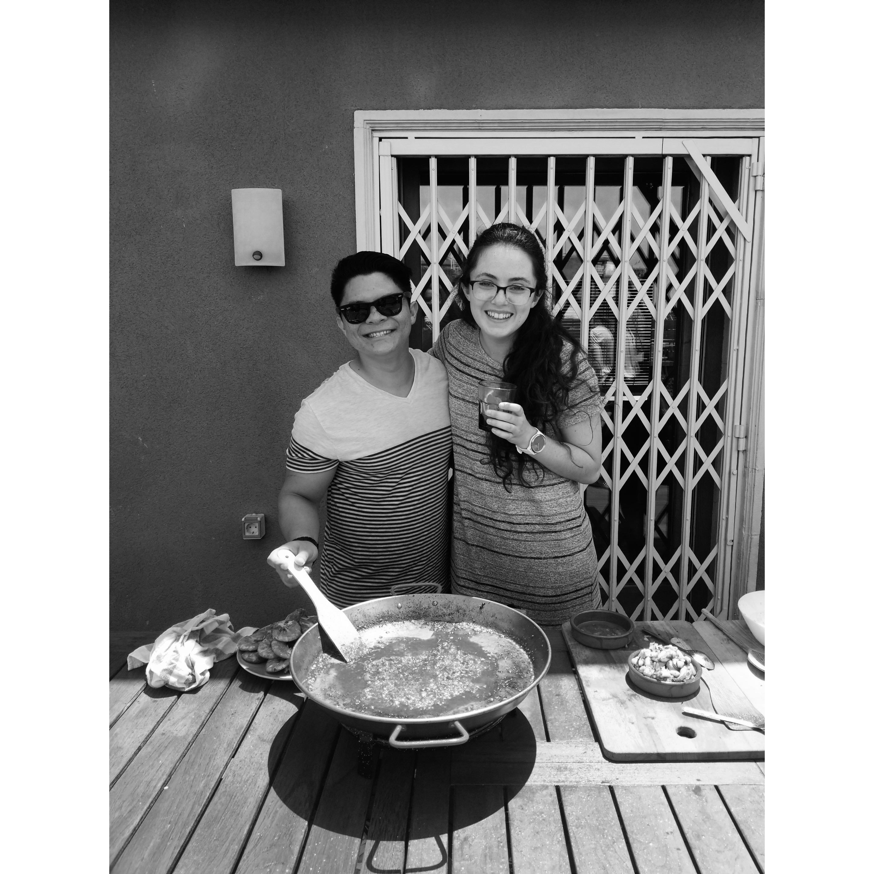 Learning how to make Paella in Barcalona (with sangria of course!)