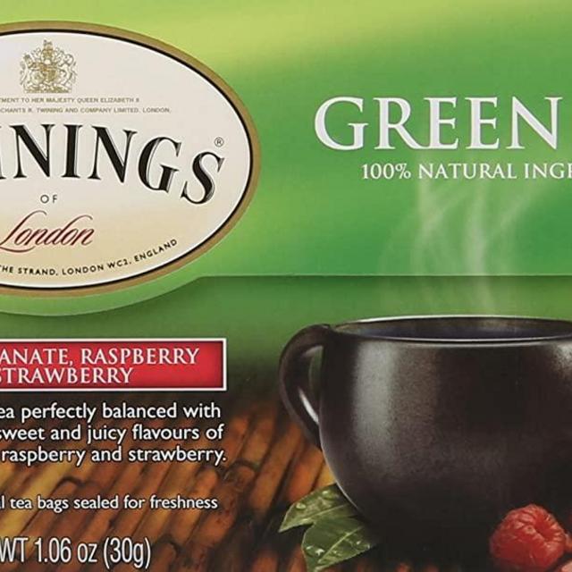 Twinings of London Green Tea Bags, Pomegranate, Raspberry and Strawberry, 20 Count