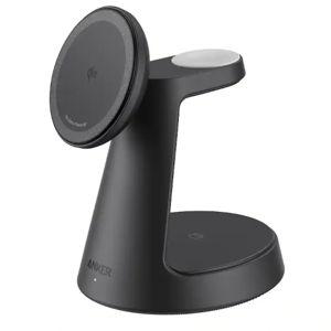 Anker - MagGo 15W Wireless Charging Station (3-in-1 Stand) for iPhone, AirPods & Qi Devices - Black