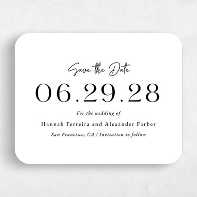 Black Rounded Wedding Save the Date - Milford Landscape Letterpress