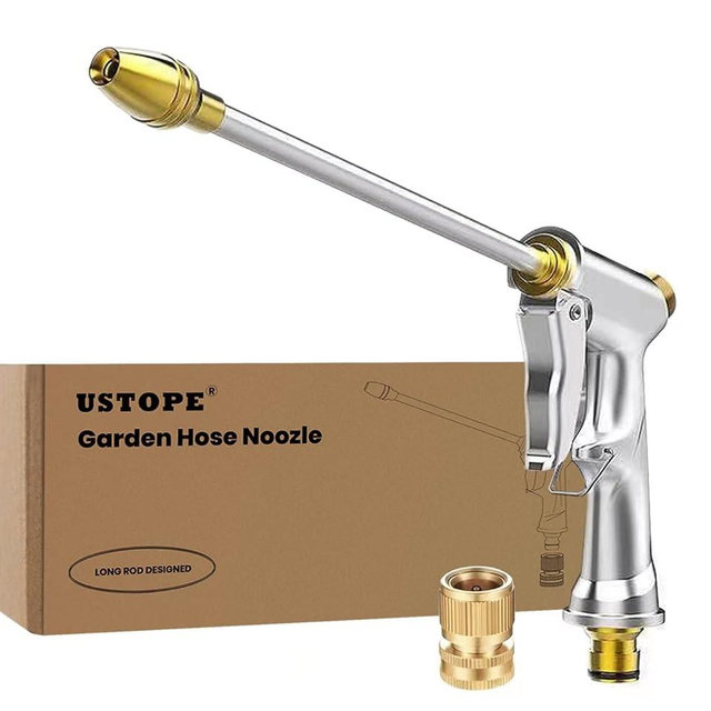 Garden Hose Nozzle, High Pressure Water Hose Nozzle Sprayer Head,fits 3/4” Garden Hose Thread,for Lawn & Garden,Washing Cars,Watering Garden,Cleaning,Showering Dogs&Pets