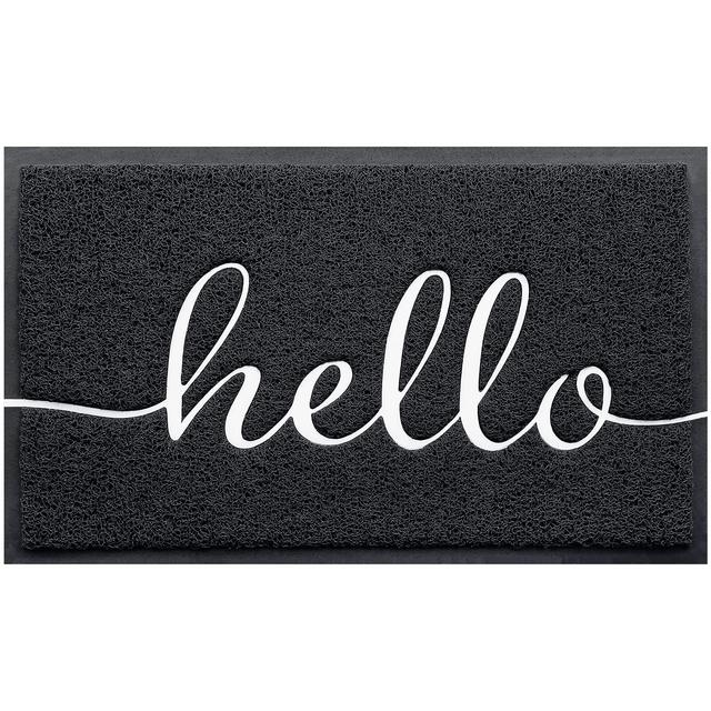 BeneathYourFeet Door Mat (36"x24",Black), Durable Welcome Mat Low Profile Floor Mat Front Doormat Indoor Outdoor Door Rug Non Slip Rugs for Entryway, Patio, High Traffic Areas