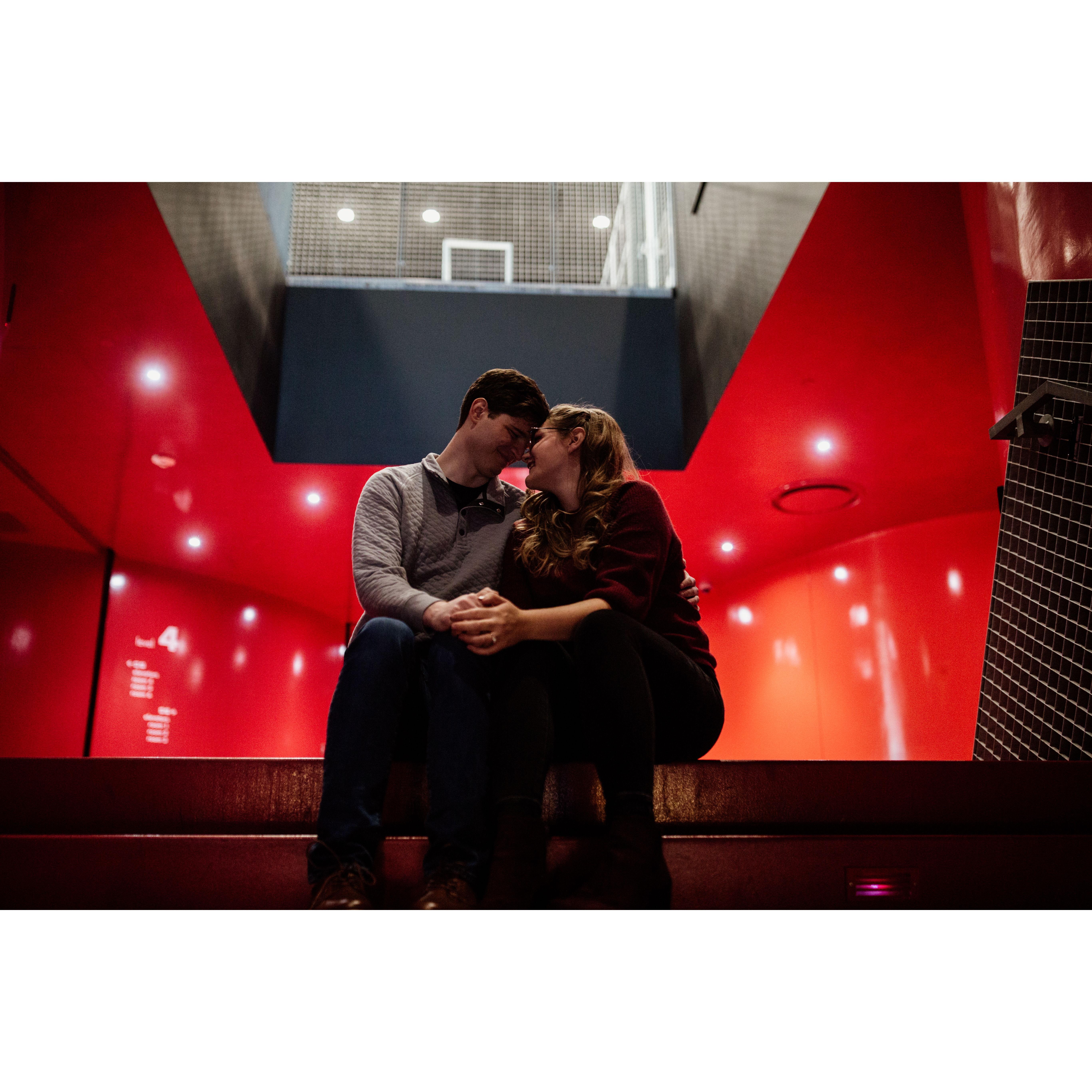 Engagement Photos at the Seattle Public Library