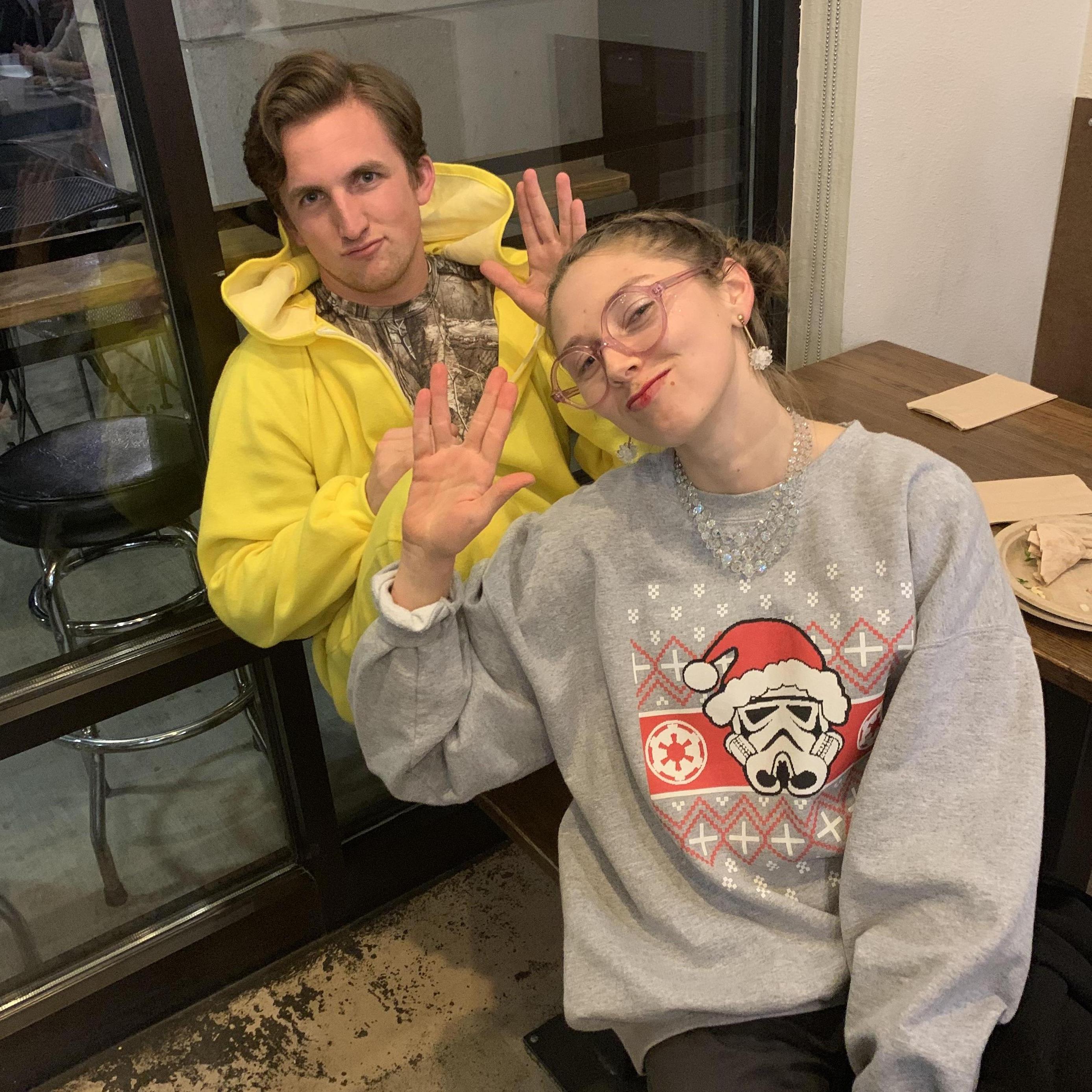 December 2019
Star Wars Premier
Yes, Dean is in his Pikachu onesie and I have Princess Leia lipstick.