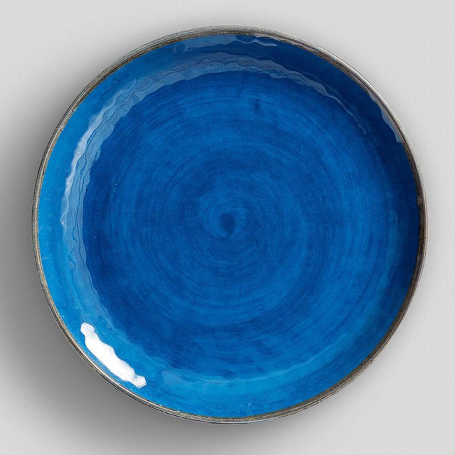 Swirl Melamine Dinner Plate, Set of 4 - Indigo