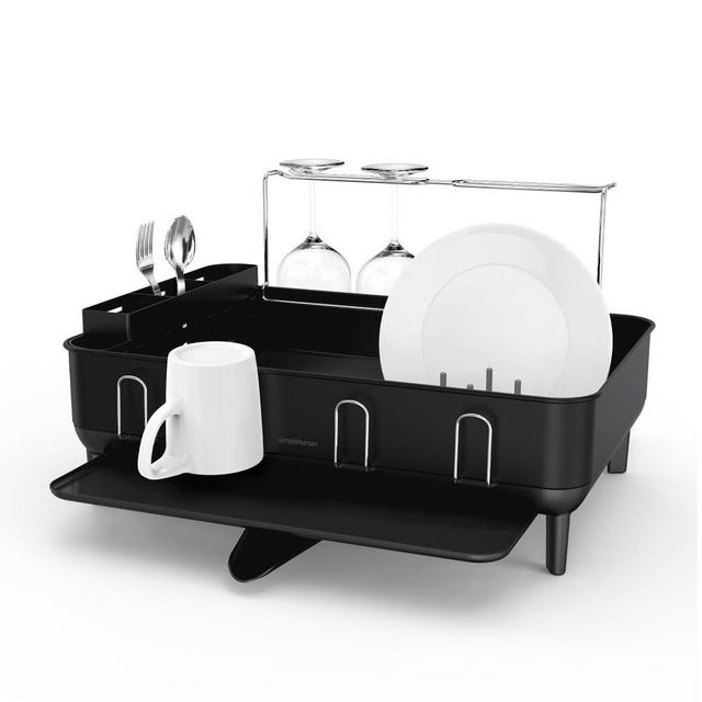 simplehuman™ Full Size Steel Frame Dishrack Matte Black Steel