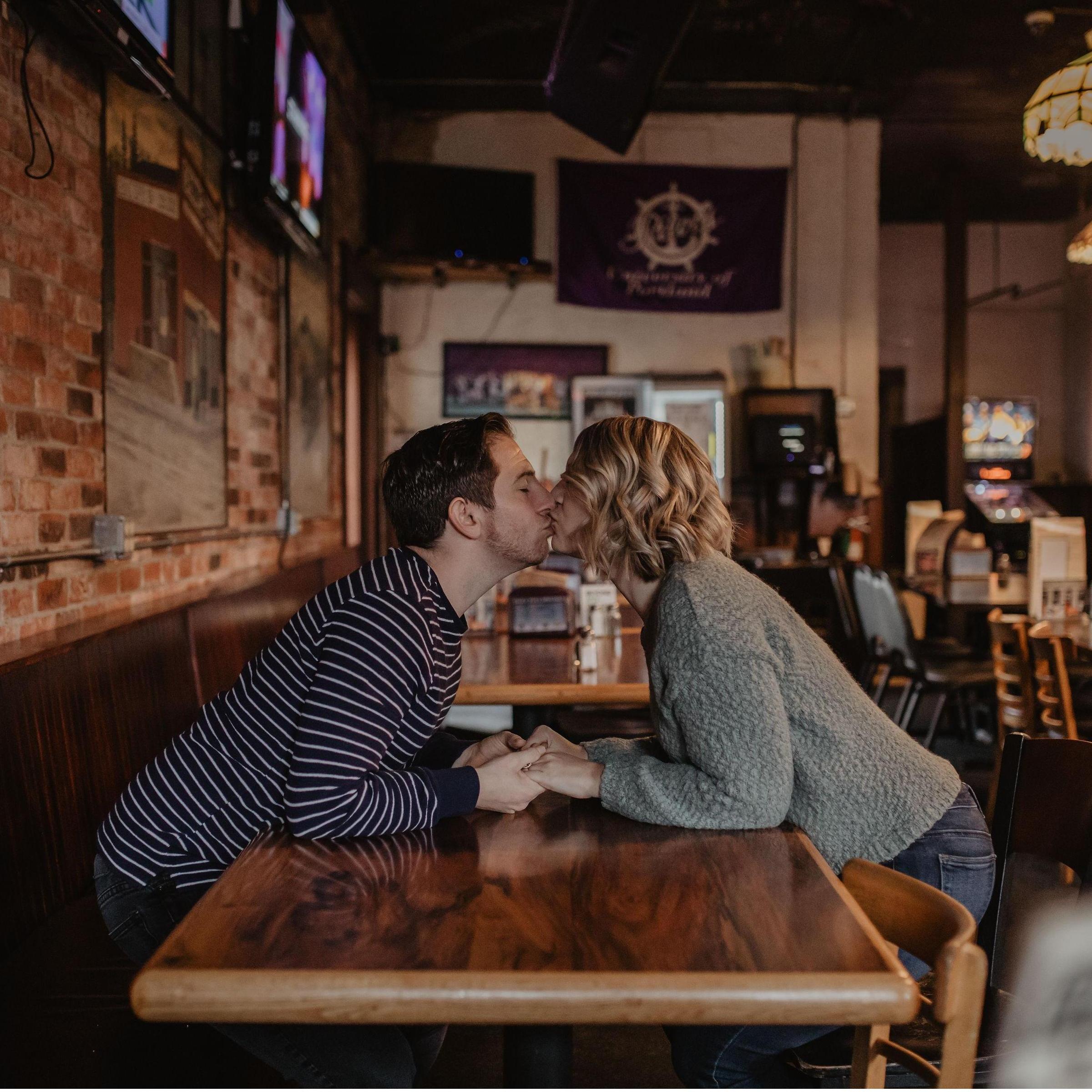 Our first kiss was at the Twilight Room in 2015!