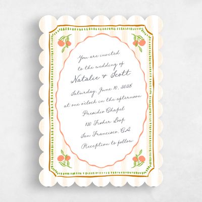 Orange Scalloped Wedding Invitation - Jardine Classic