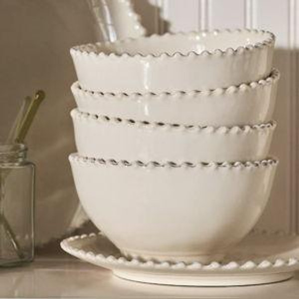 Costa Nova Pearl Cereal Bowls, Set of 4, Cream