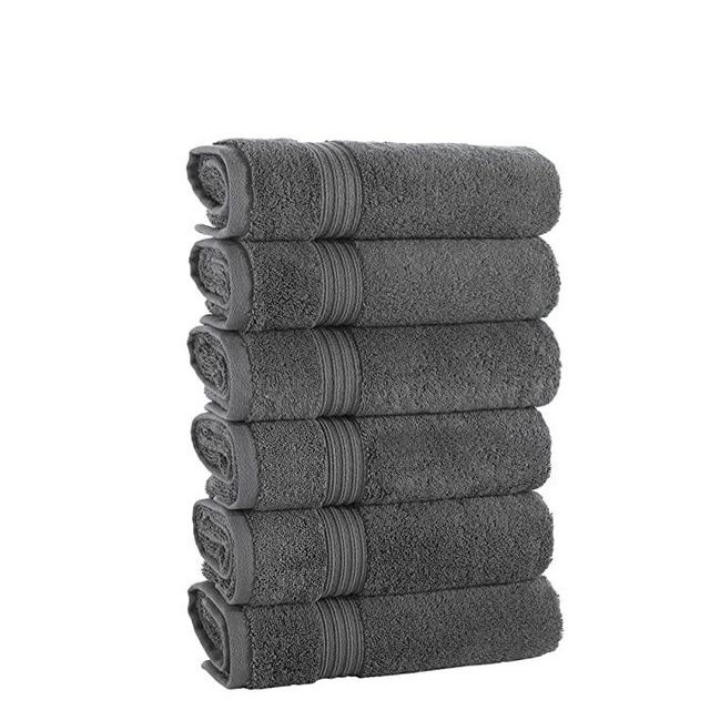 PESHKUL Premium Luxury Collection Turkish Hand Towel Set of 6 100% Cotton 16x30 | Hand Towel Set for Bathrooms | Super Absorbent | Eco-Friendly Hotel and Spa Quality | (Mineral Gray)