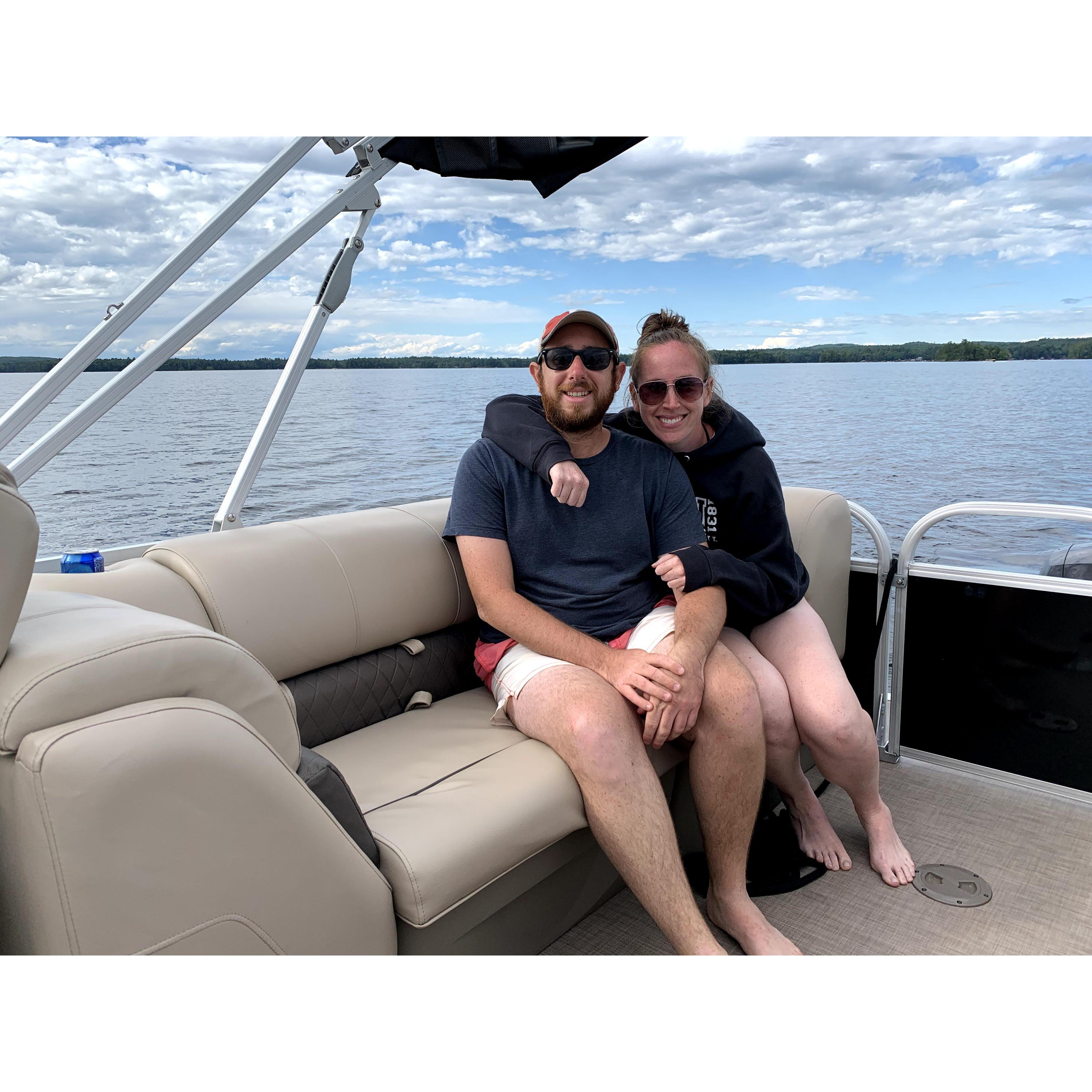 Enjoying a cruise on Lake Sebago in Maine