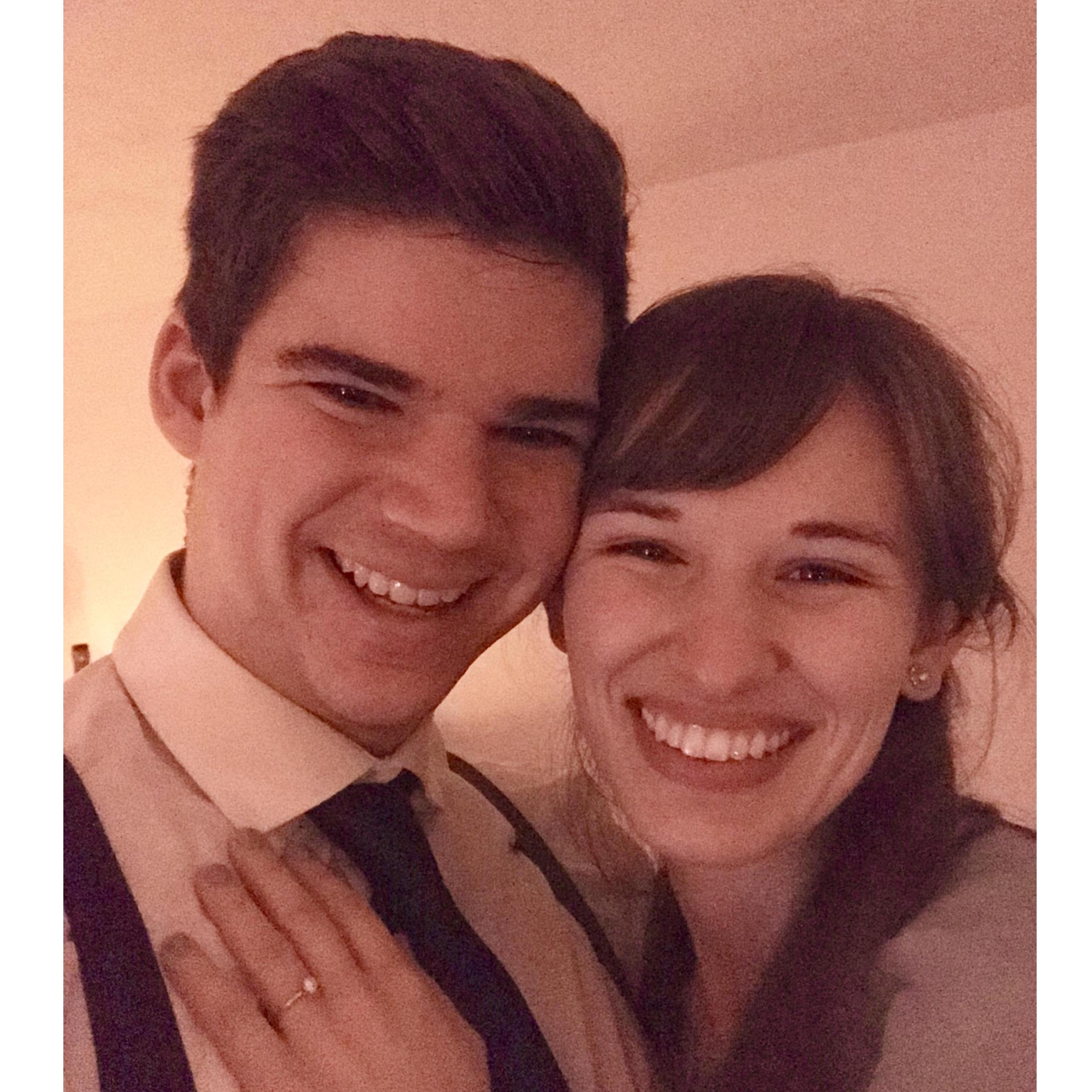 Matt prepared a candlelight dinner with dancing for the evening when he proposed.