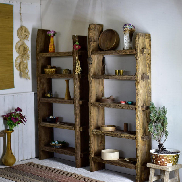 Handmade Recycled Shelf Bookcase with Natural Edges, Solid Wood Shelves, Meticulously Crafted from Barn Wood, Custom Made for Each Person.