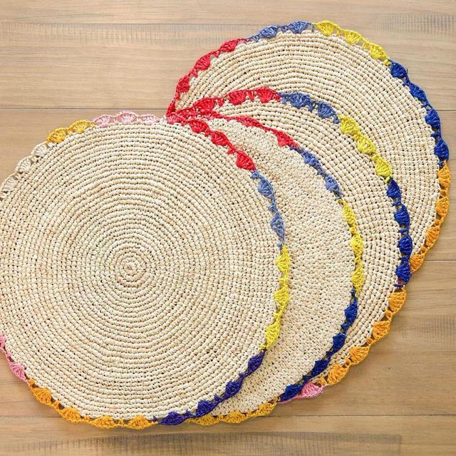 Sallie Ruffle Edge Round Placemat, Set of 4 - Multicolor