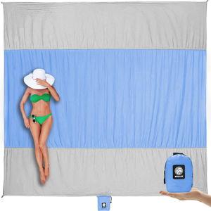 WEKAPO Beach Blanket Sandproof Waterproof, Extra Large Beach Mat, Oversized & Compact Sand Free, Quick Drying Beach Essentials for Vacation, Cruise, Picnic & Camping with Stakes