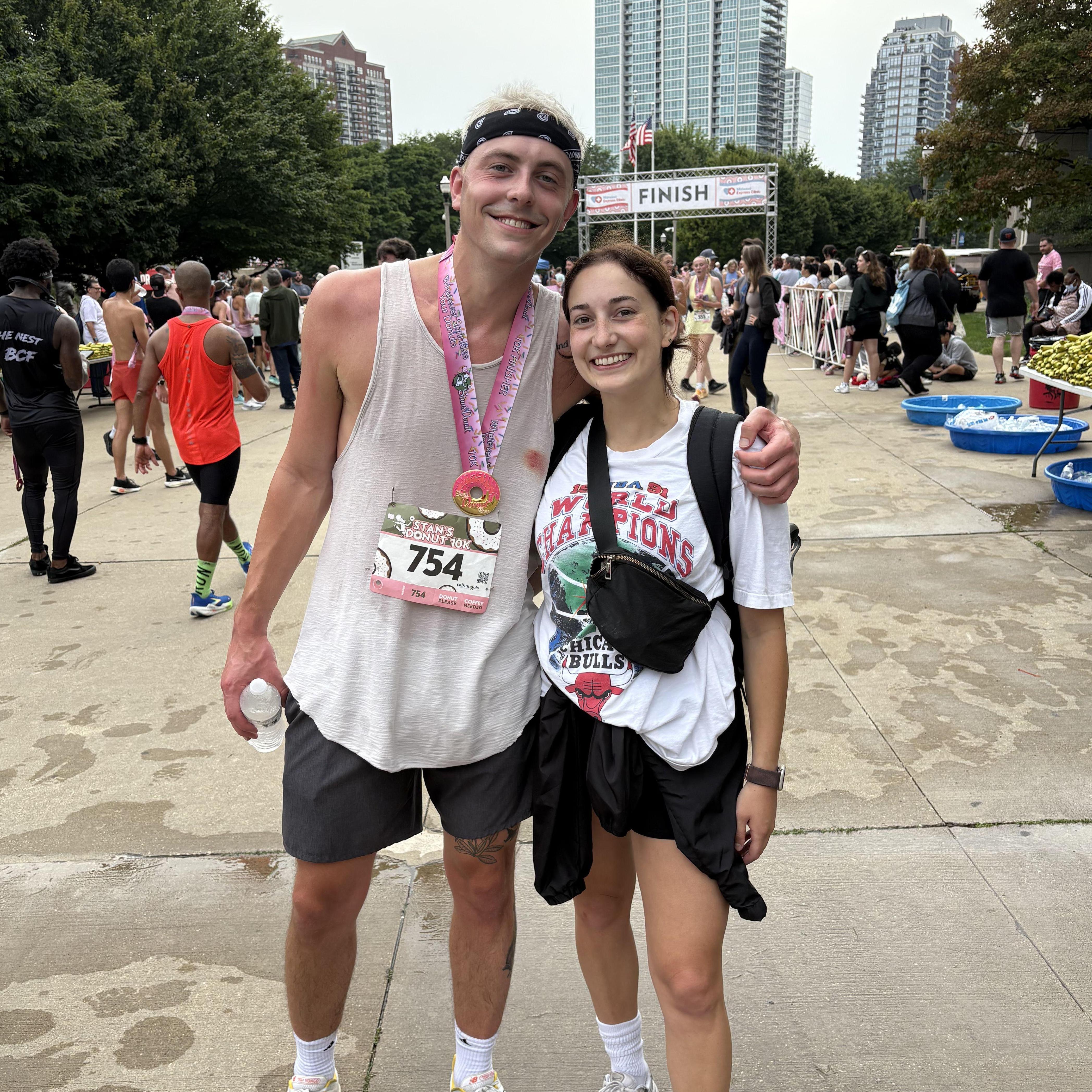 Cody with his biggest fan after his 10K