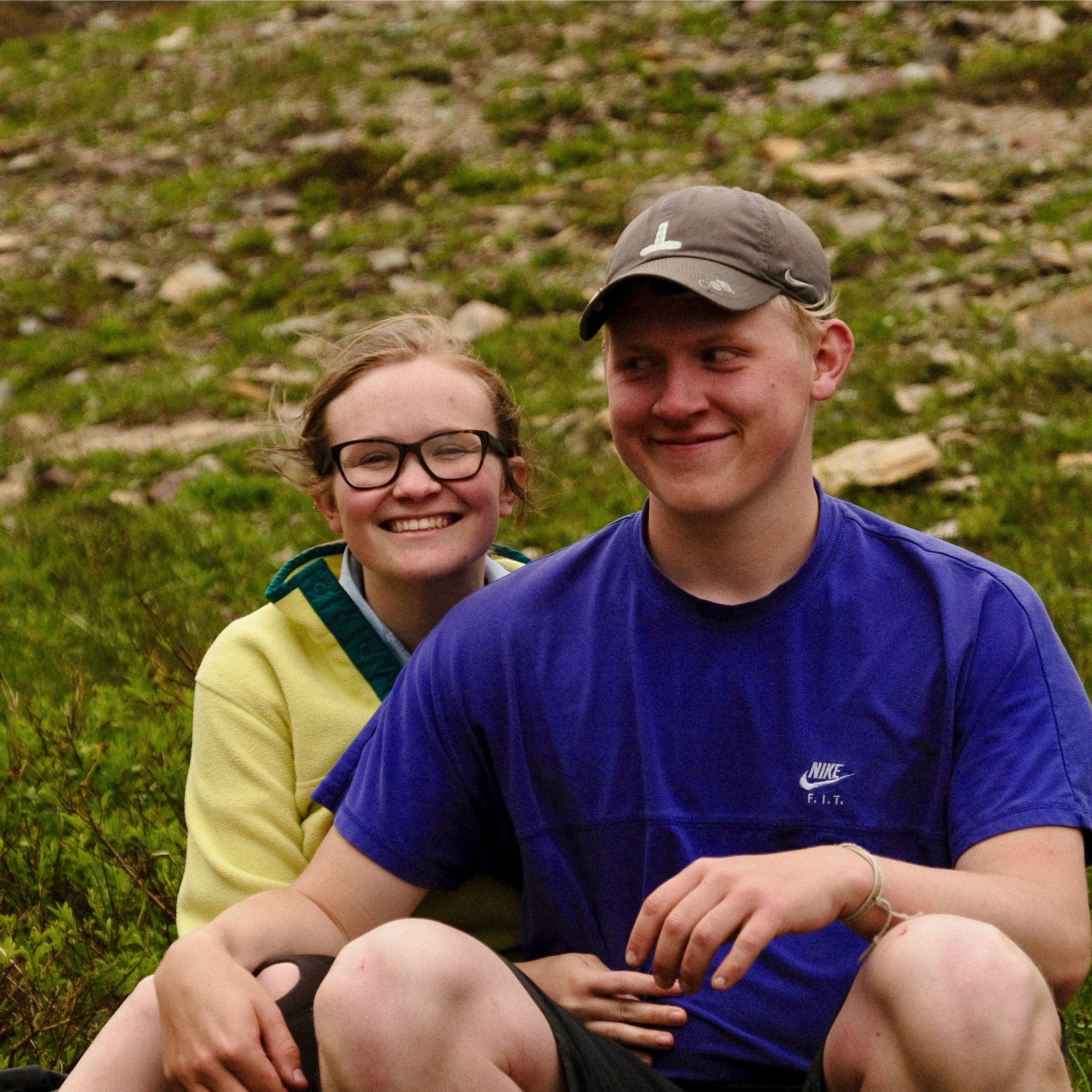 Bridger acting silly on the hike the couple went on as part of the "Proposal Scavenger Hunt". Natalie really thought he would pop the question here!