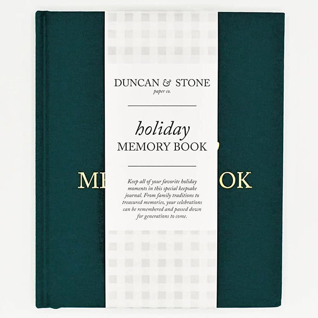Holiday Memory Book by Duncan & Stone - Emerald | Family Photo Scrapbook Album | Seasonal Traditions Keepers for Thanksgiving & Other Holidays | Keepsake Journal for Important Records