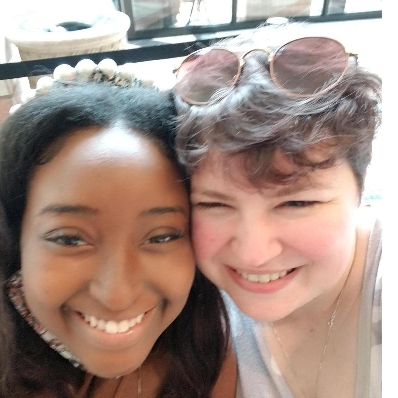 Skyla and I out at the mall for a girl's day