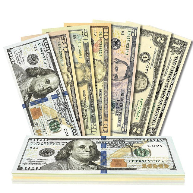 Alagoo 140 PCS Fake Money for Kids Pretend Play - Play Money for Teaching, Prop Money for Board Game, Moive, Magic