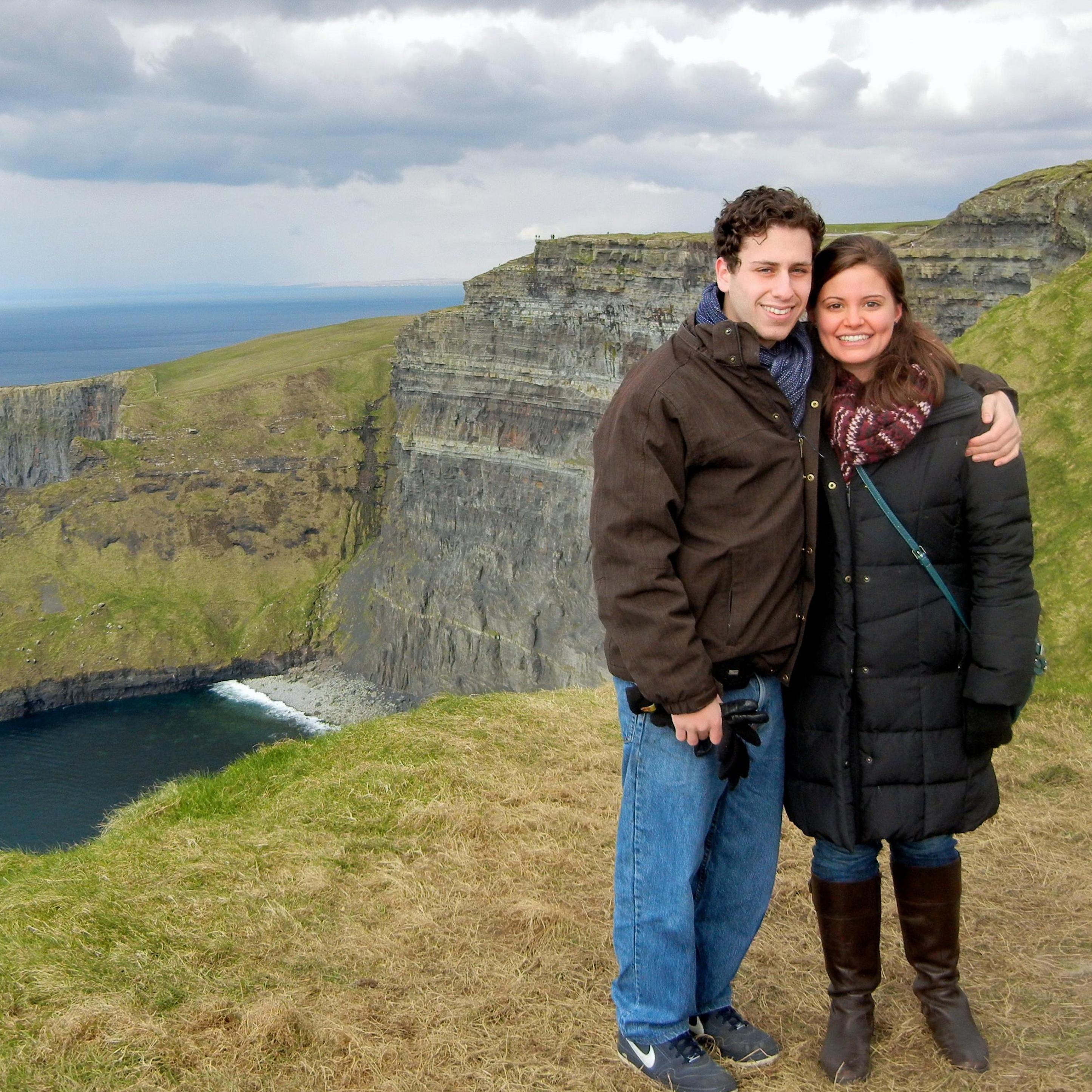 Visiting the Cliffs of Moher in Ireland together during our study abroad semester winter 2013.
