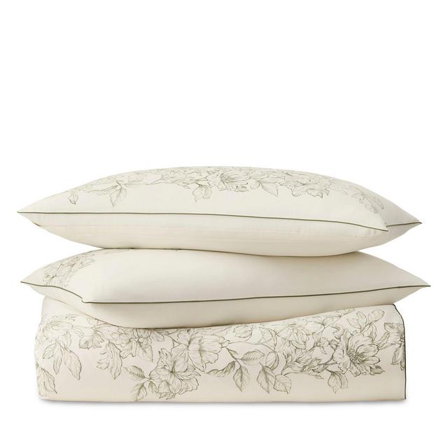 Boll & Branch Signature Etched Peony Piped-Edge Duvet Set, King/Cal King