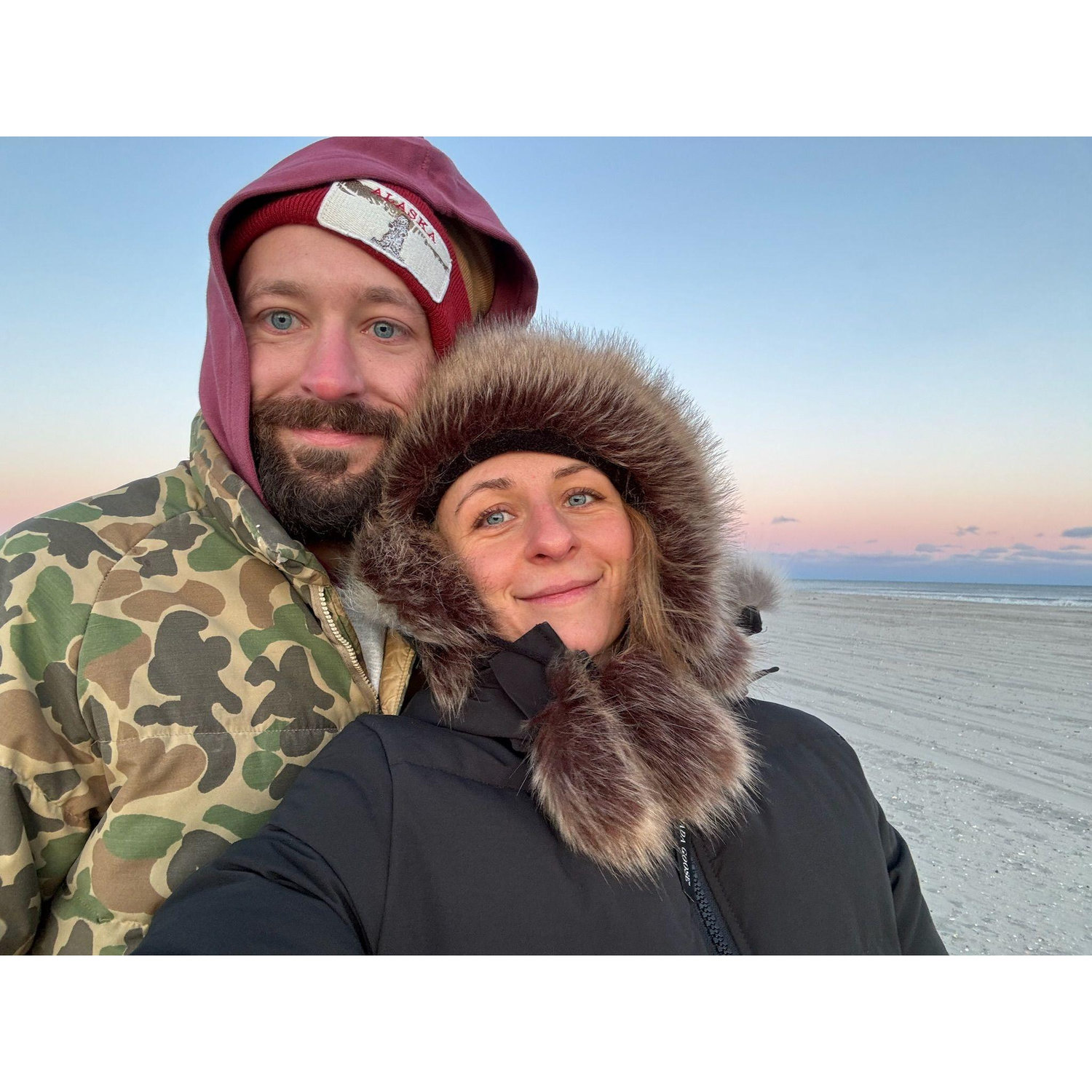 After swimming in the ocean in January-our Christmas tradition!