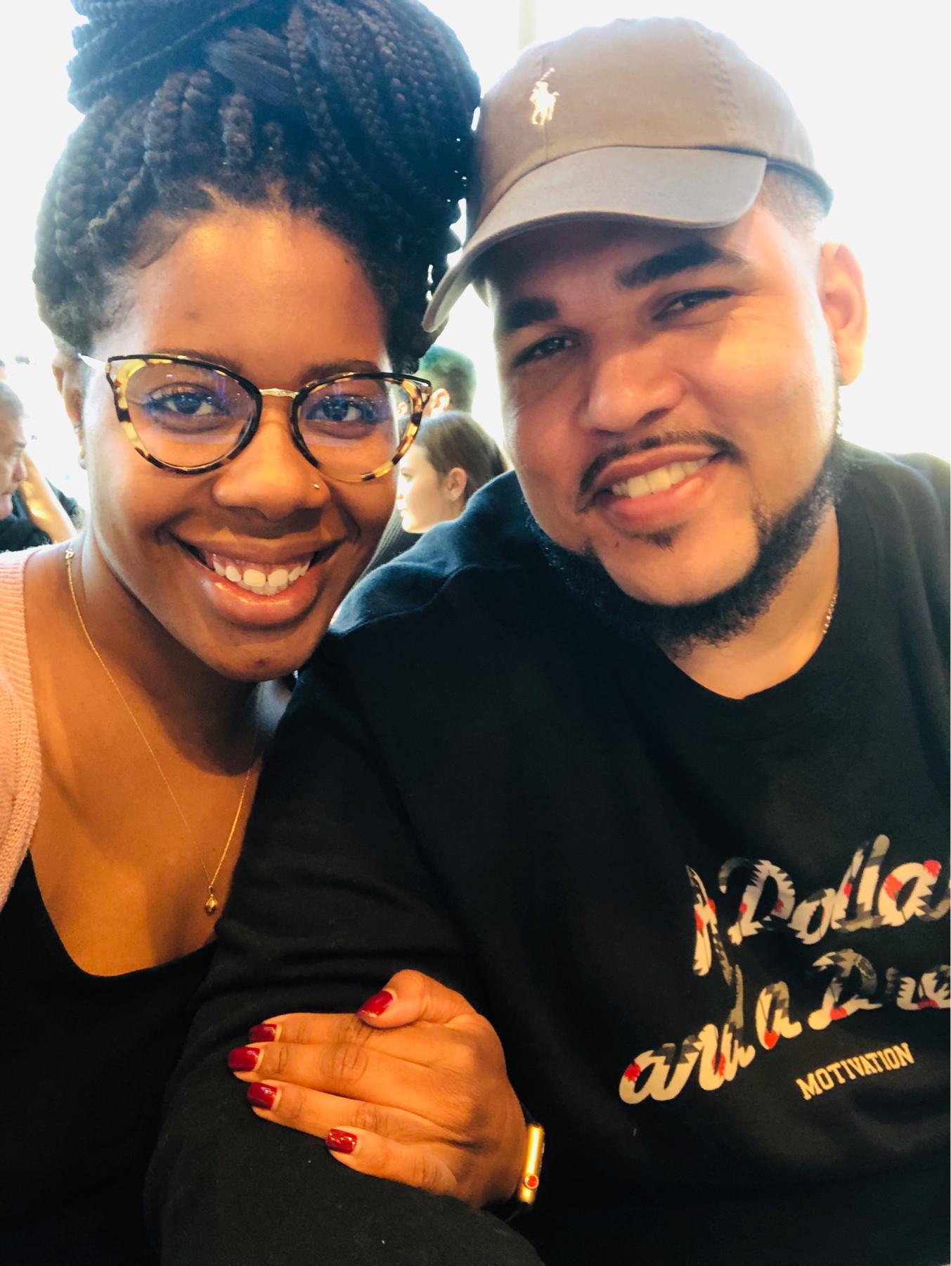 In the airport! Aaron's first trip with Kaylan to Texas