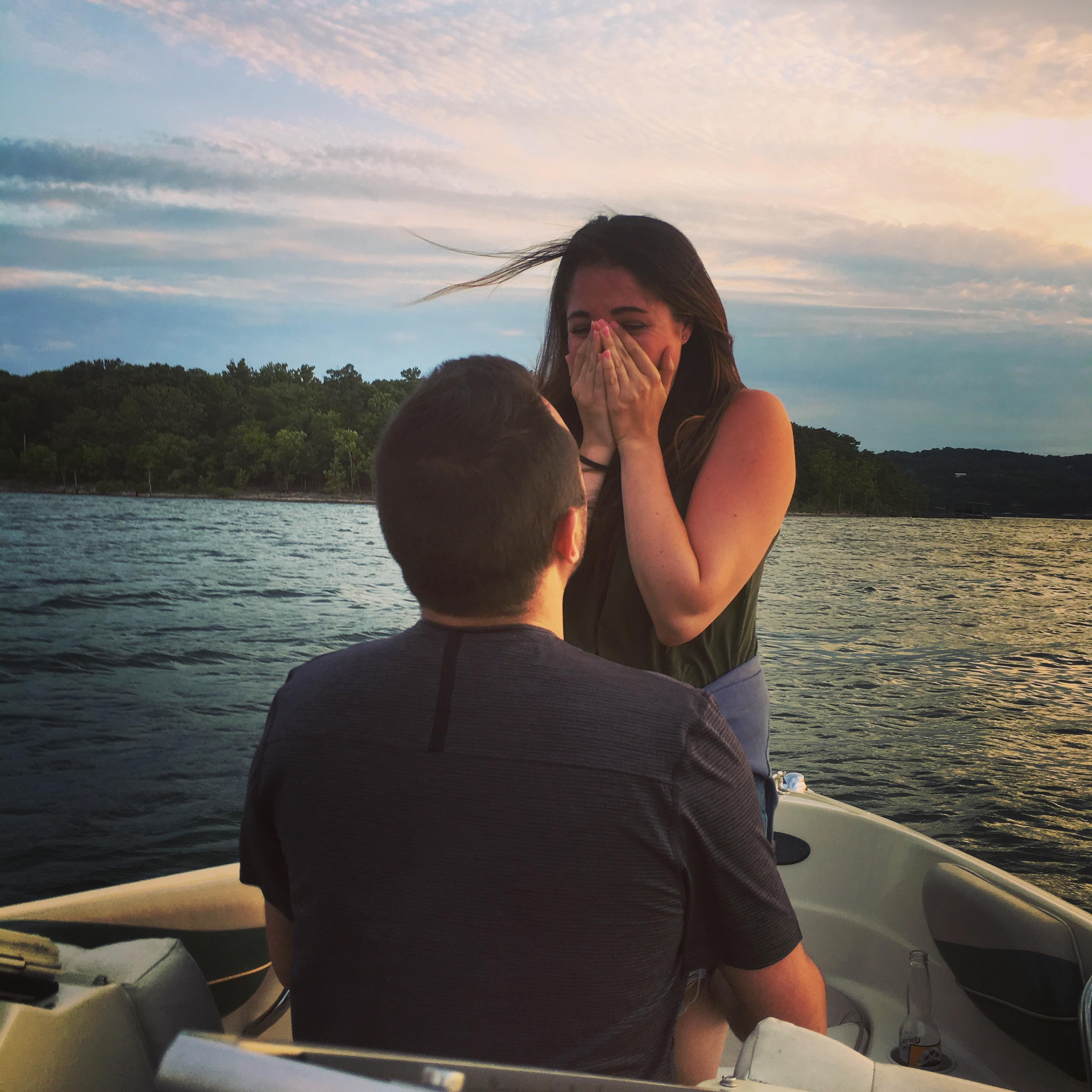 The moment Dom proposed at Table Rock Lake!