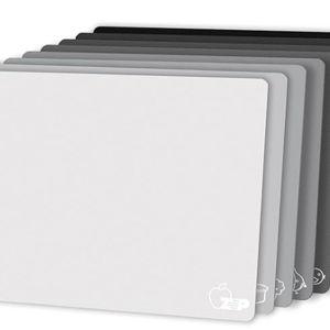 ZVP Plastic Cutting Boards for Kitchen, Flexible Cutting Mats, Gradient Gray Chopping Boards with Food Icon, 8ct.