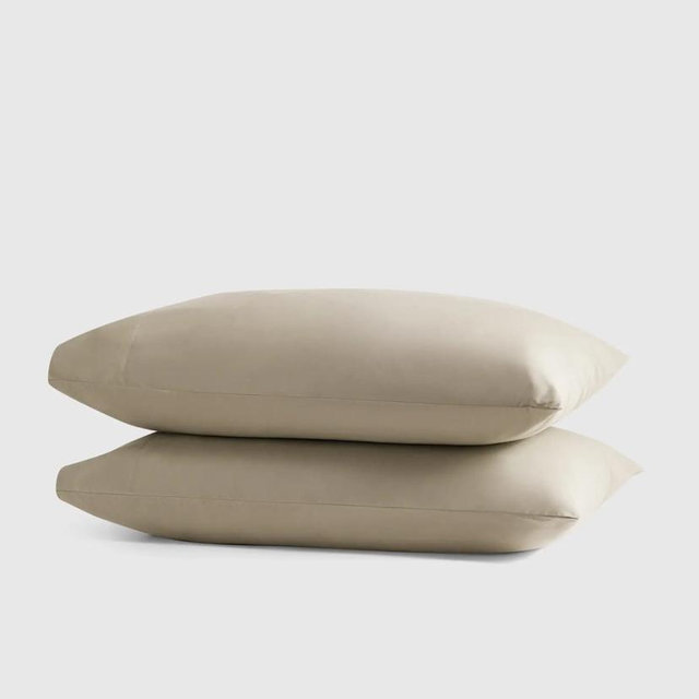 Organic Crisp Percale Pillowcase Set - Standard - Toffee
